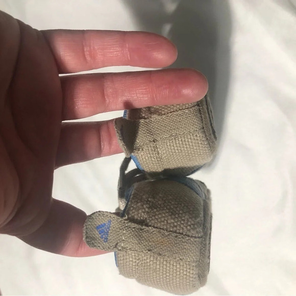 Adidas Lace Up Sneakers Non-Slip Soles Tan/Blue Size 0 - Picture 5 of 12